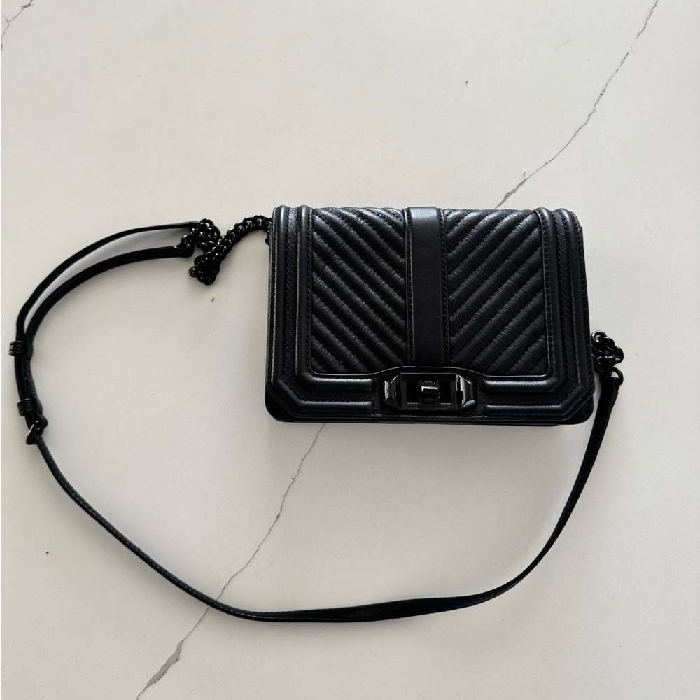 Rebecca Minkoff Chevron Quilted Small Love Crossbody Bag